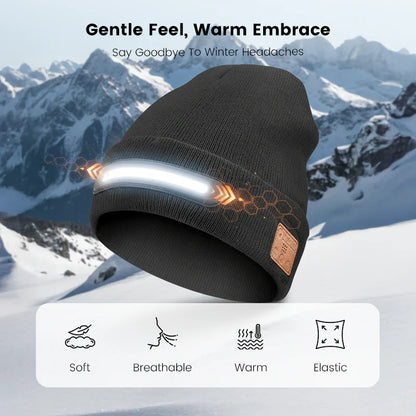 Rechargeable hat with Bluetooth and light