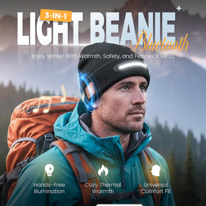 Rechargeable hat with Bluetooth and light