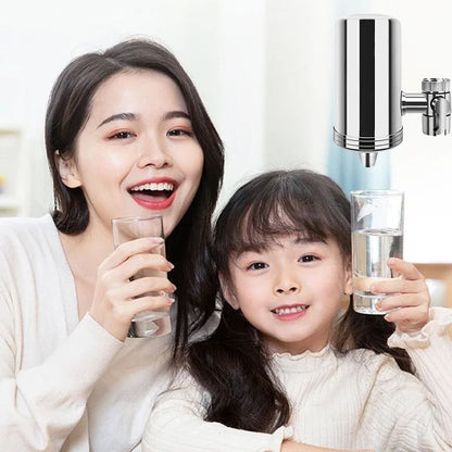 Water purifier for stainless steel household faucets without installation