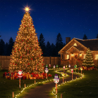 🎅Christmas Sales 50% OFF🔥Warm Glow Festive Garden Stake Lights💡