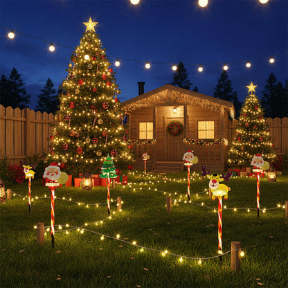 🎅Christmas Sales 50% OFF🔥Warm Glow Festive Garden Stake Lights💡