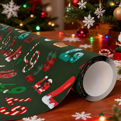 Funny Christmas Number Pattern Wrapping Paper