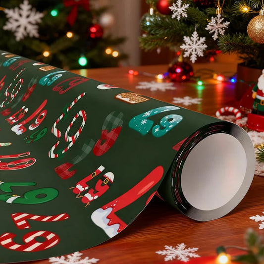 Funny Christmas Number Pattern Wrapping Paper